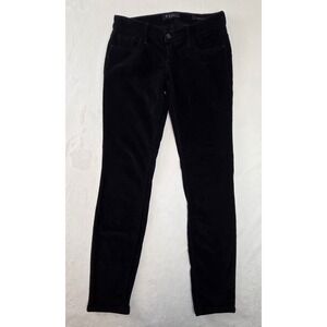 Guess Kate Skinny Corduroy Pants Womens 27 Black Low Rise Stretch Jeans